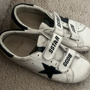Golden Goose Kids White Sneakers with Black Star
